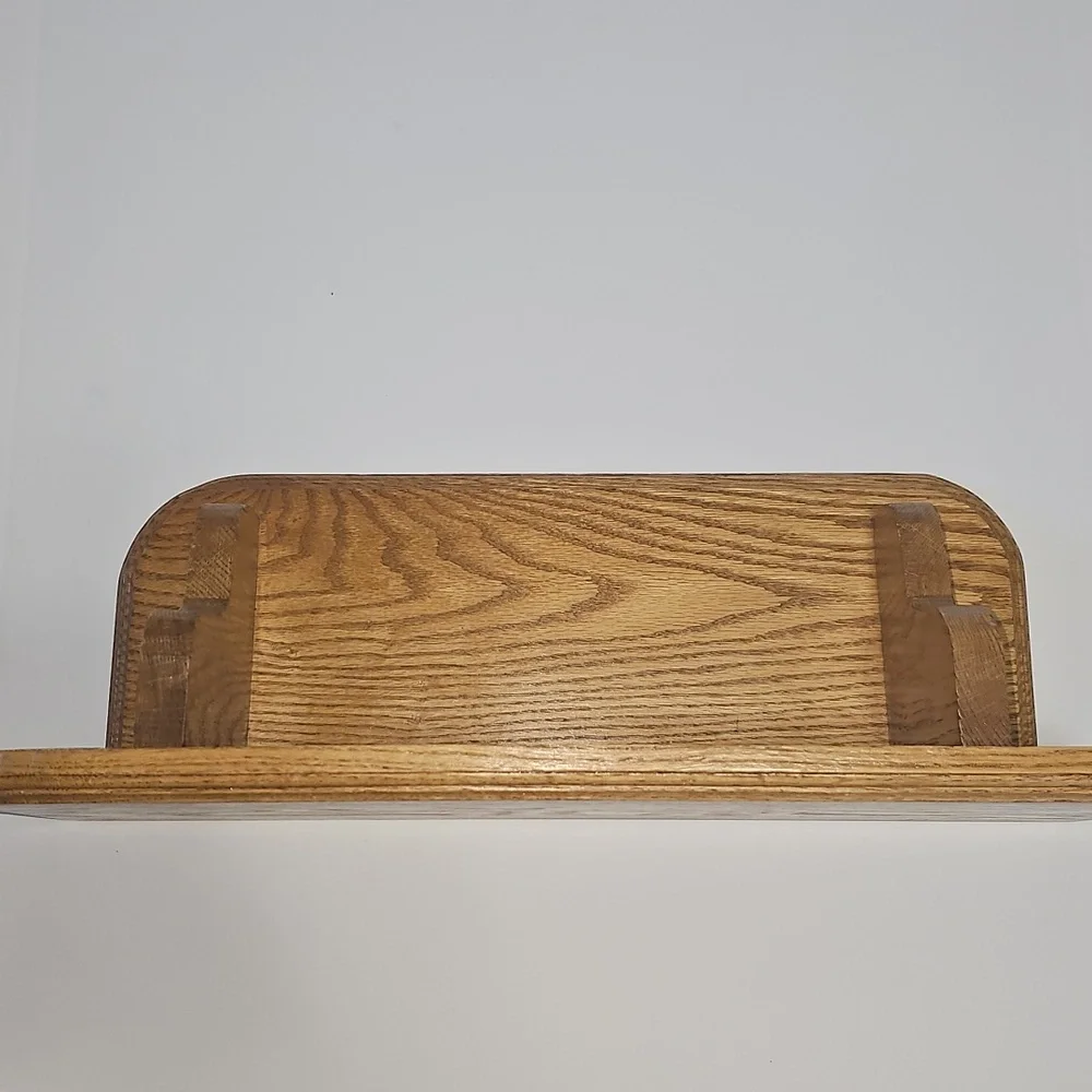 Vintage 80's 90's Wooden Homemade Handmade Oak Rustic Cottage Core Wall Shelf